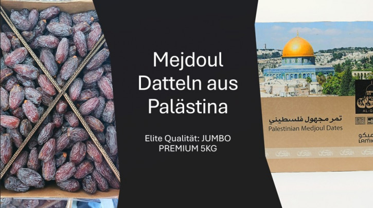 JUMBO Premium Medjoul-Datteln 5KG aus Palästina - Majestätische Datteln aus frischer Ernte | Unvergleichlicher Genuss | 100% Natürlich und ohne jegliche Zusatzstoffe
