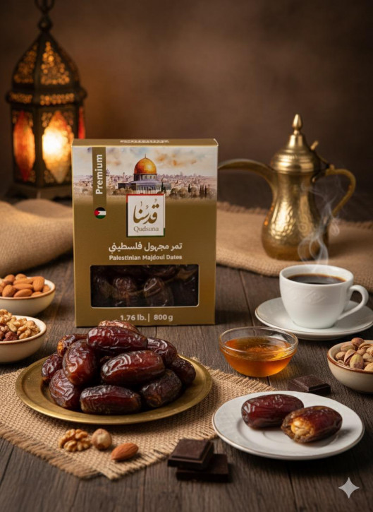 JUMBO Premium Medjoul-Datteln 800G aus Palästina - Majestätische Datteln aus frischer Ernte 2025/2026 | Unvergleichlicher Genuss | 100% Natürlich und ohne jegliche Zusatzstoffe